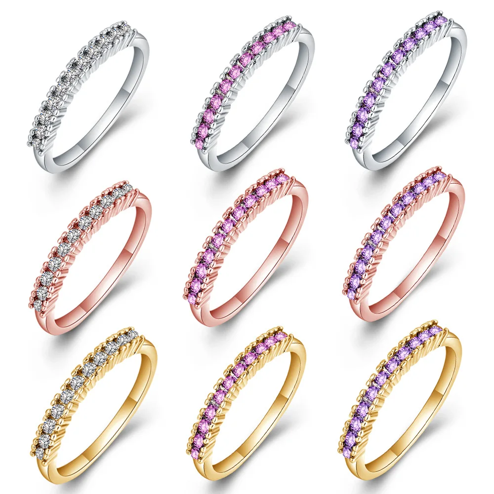 

Single Row Zircon Couple Ring 925 Sterling Silver Rings For Women Jewelry Anel Feminino Anillos Aneis Bague Femme Jewellery Gift