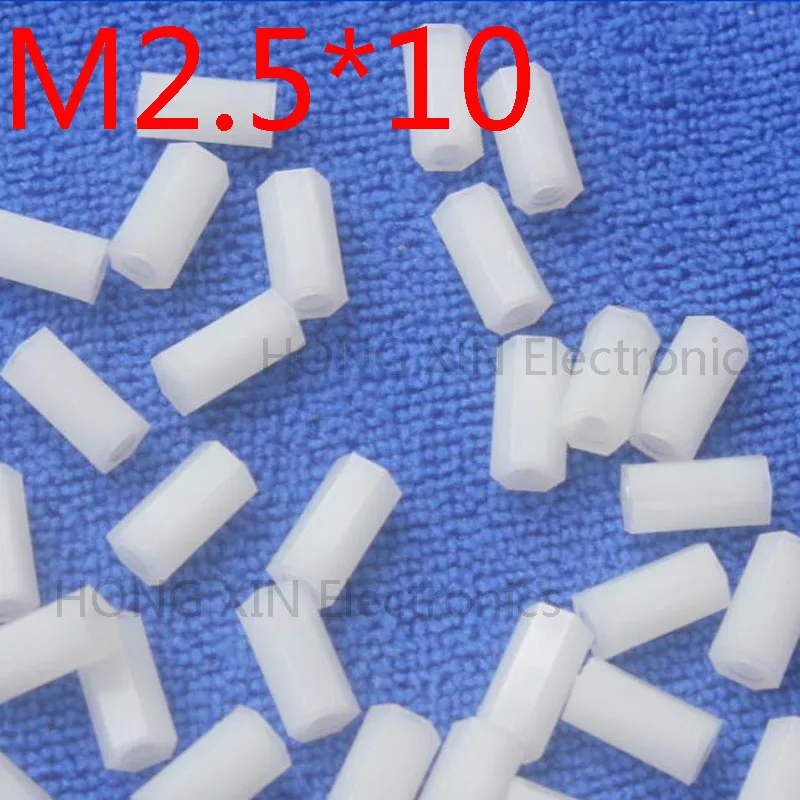 M2.5*10 1pcs White nylon Standoff Spacer Standard M2.5 Female Female 10mm Standoff Kit Repair