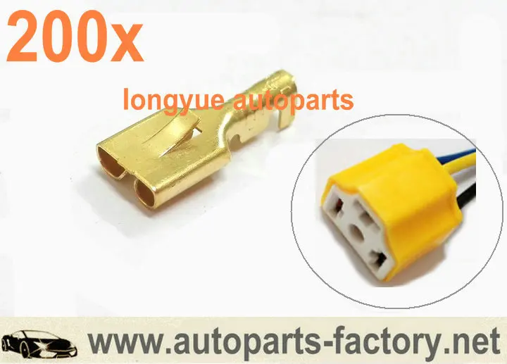 Longyue 200 шт. автомобильные коннекторы/контакты для H1 H4 разъем фары релейный Разъем