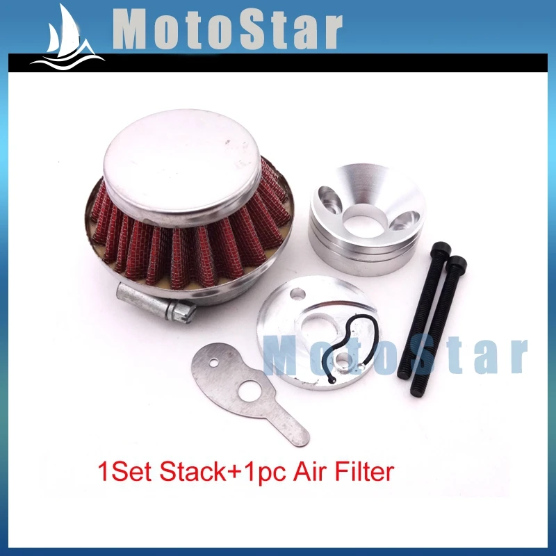 

44mm Air Filter + Adapter Velocity Stack For 2 Stroke 33 43cc 49cc Engine Big Foot Goped Blad Xcooter Cobra Motovox Gas Scooter