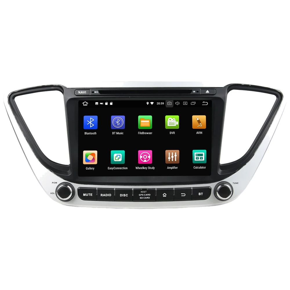 Excellent 8" Octa Core 4G Android 8.1 4GB RAM 64GB ROM RDS Car DVD Player Radio GPS Glonass Navigation For Hyundai Verna Solaris 2017 2018 1