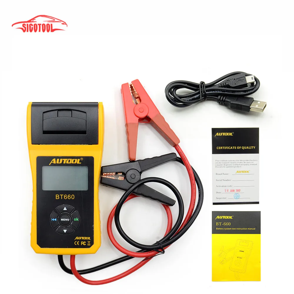 

Multi-language AUTOOL BT660 Battery Tester Built-in Thermal Printer BT-660 Battery Tester Almost for all Auto Diagnostic Tool