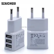 SZAICHGSI Универсальный 2А 3 порта USB ЕС настенное зарядное устройство адаптер 3USB для мобильного телефона samsung оптом 200 шт/партия