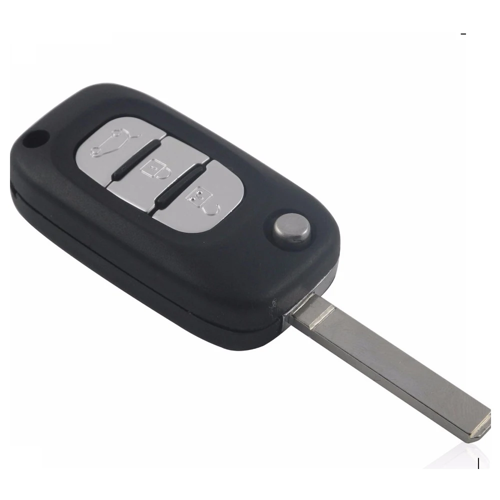 Jingyuqin для Renault Megane 2/3 кнопки Clio кнопки чехол для ключа автомобиля дистанционный Флип складной авто ключ Замена оболочки - Цвет: 3B With VA2