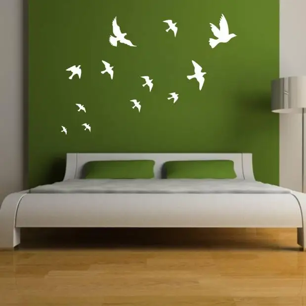 Новое поступление черные Летающие птицы настенные Стикеры для детской комнаты наклейки плакат обои спальня домашний декор z0619#30