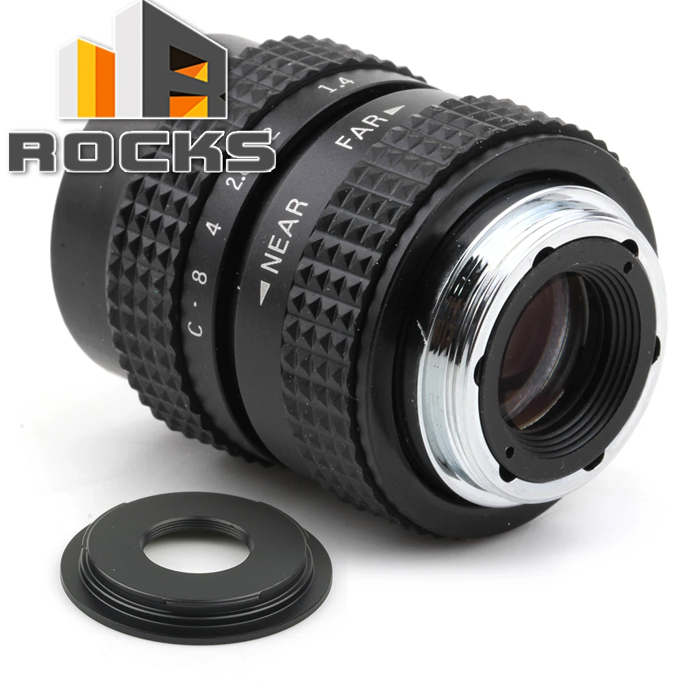 Pixco 25mm f1.4 CC TV TV Lens + C mount Lens to Camera Adapter + Lens Front and Rear Capfor mft lens