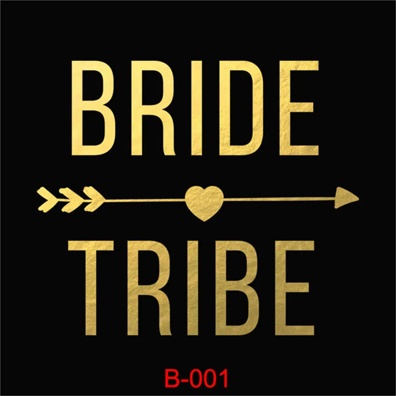 

10Pcs/lot Body Art Glitter Tattoo Decals Bachelor Party Bridesmaid Wedding Party Flash Bride Tribe Temporary Tattoo Sticker