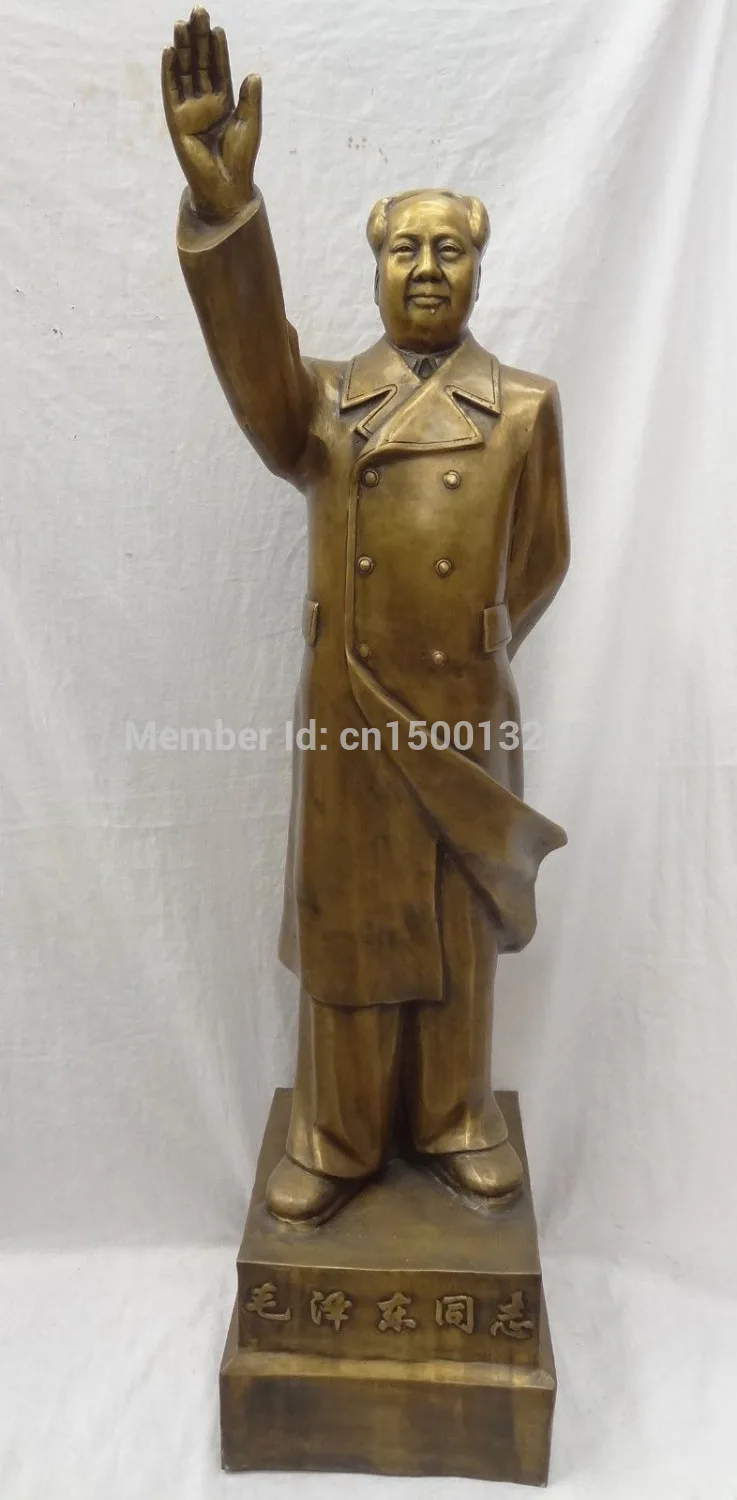 

xd 0011 41" China Bronze Carved Chairman Mao Great Leader Mao ZeDong Waving Hand Statue