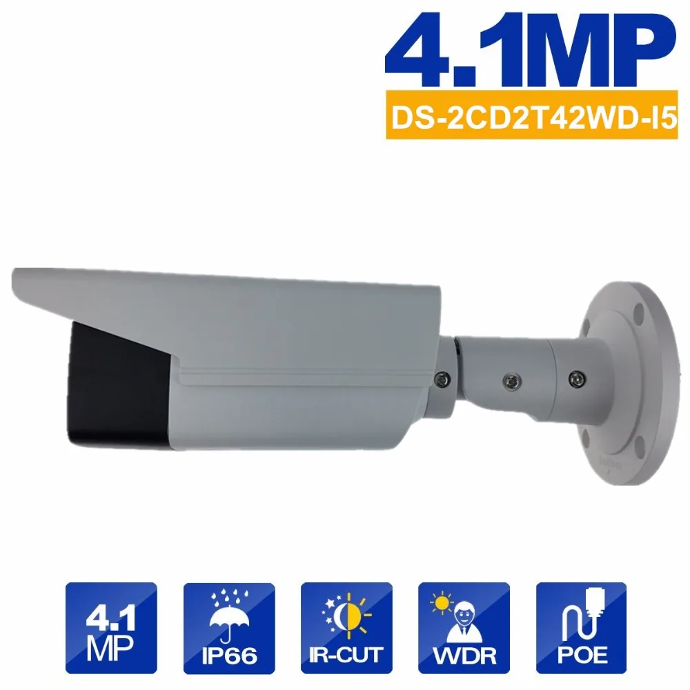 IP Camera English Version DS-2CD2T42WD-I5 IP Camera 4MP IR Bullet Network Camera POE WDR Bullet Camera 4mm lens Wholesale Security & Protection