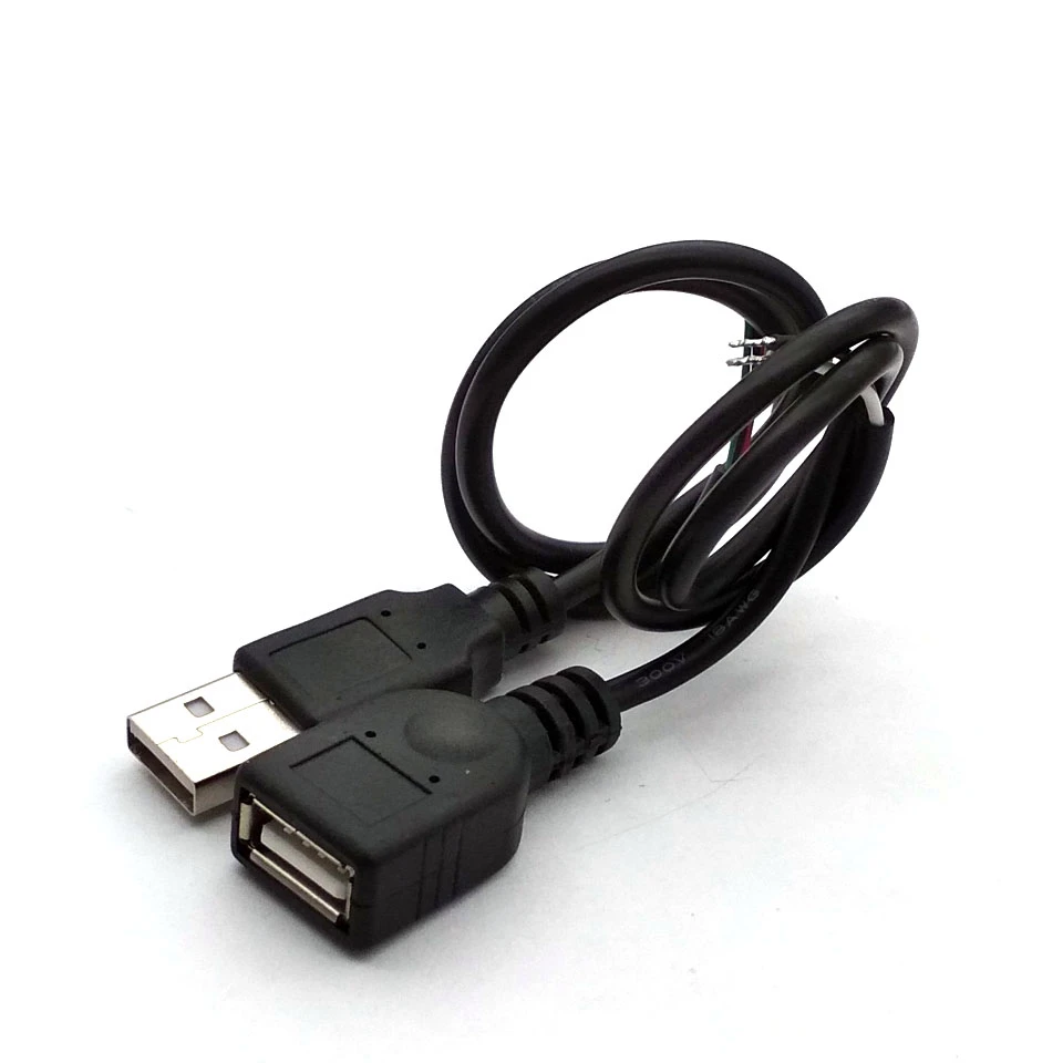 USB кабель для передачи данных с одной головкой штекер/гнездо 4 проводной