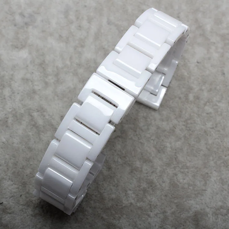 Watch band watch accessories ceramic white watchband diamond watch general 16 18mm