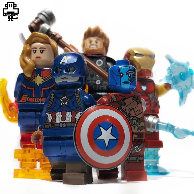 

Famous Legoed playmobil original dc Avengers endgame model friends building building blocks action duplo set baby toys figure H
