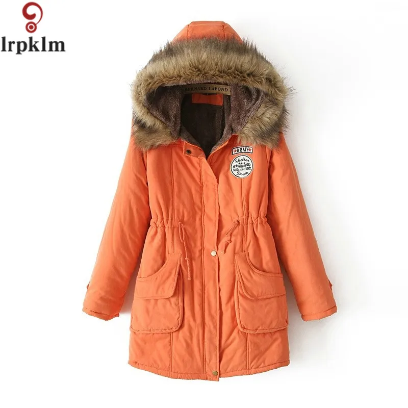 

2017Large Size S-3XL Winter Jacket Coat Fur Collar Hooded Thick Warm Light Overcoat Long Simple Comfortable 14 Multi Color LZ060