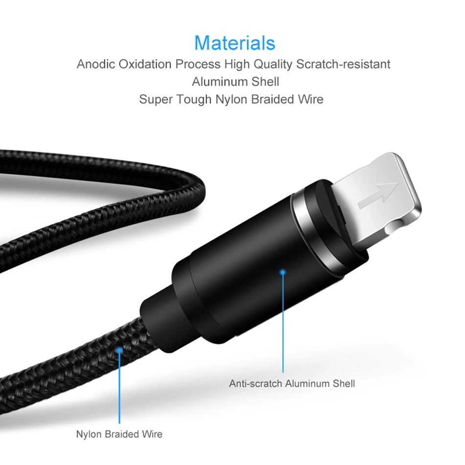 1 м 2 м Магнитный кабель Micro Usb type C Быстрая зарядка Microusb type-C Магнитный зарядный провод USB C для iPhone 11 X Xr Xs 7 usb кабель