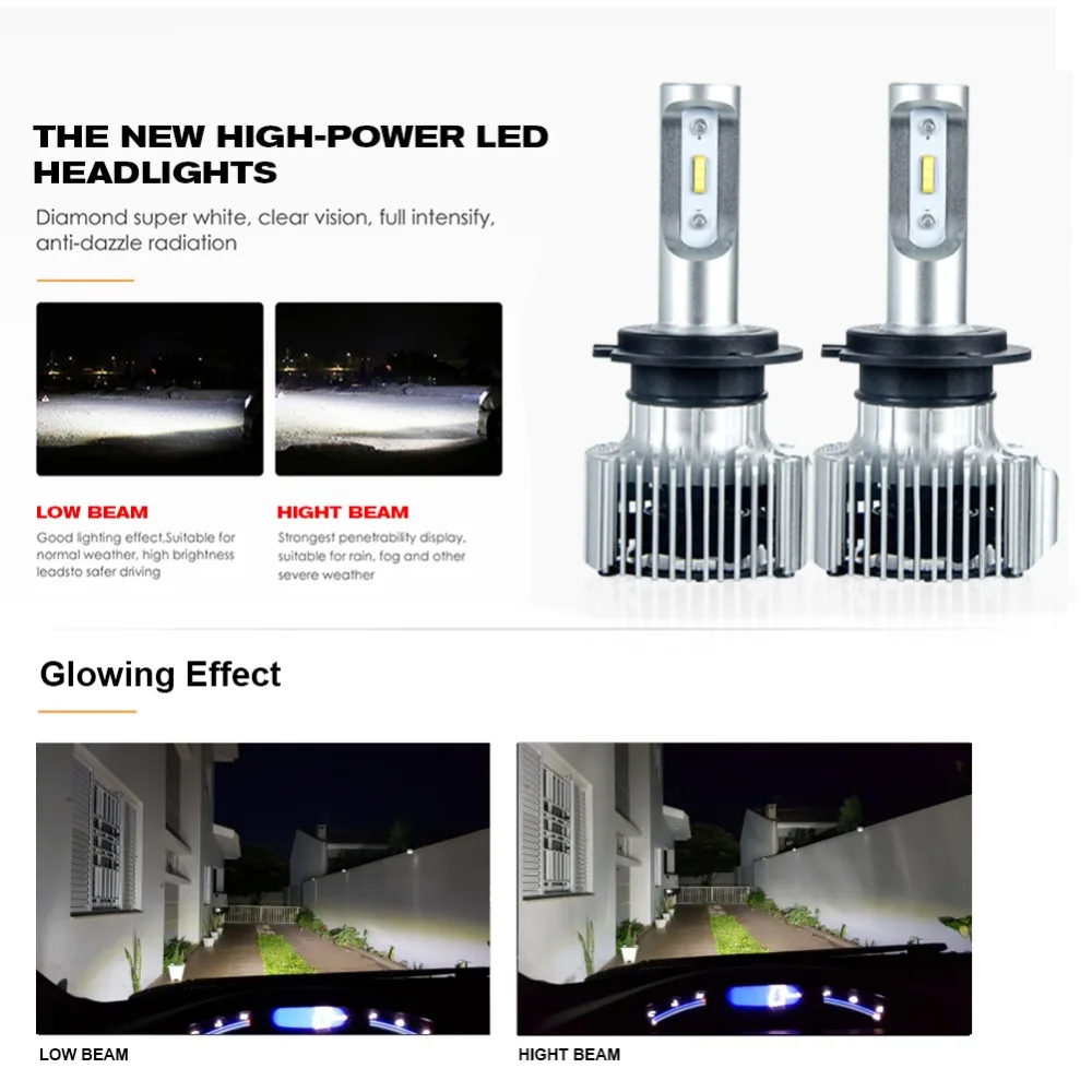 Foxcnsun H7 LED H4 Compact Car Led Headlight 72W 8000Lm H7 LED Bulb H11 9006 HB4 9005 HB3 H1 880 H27 Car Lamp Hi Lo beam Foxcnsun H7 LED H4 Compact Car Led Headlight 72W 8000Lm H7 LED Bulb H11 9006 HB4 9005 HB3 H1 880 H27 Car Lamp Hi Lo beam