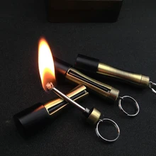 VOLTOP Grenade Lighter Keychain Kerosene Cigarette Lighter Key Ring Match Key Chain Mini Military Modelling Keyring Car Pendant