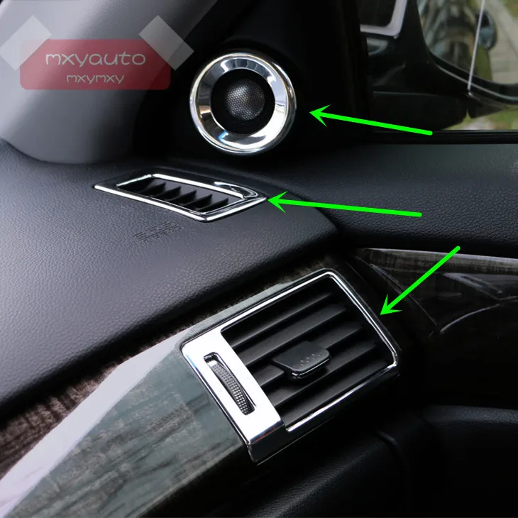 

6pcs Chrome Interior Moulding Air Vent Door Speaker ECO Button Trim For Honda Accord Sedan MK9 2013 2014 2015 2016 2017
