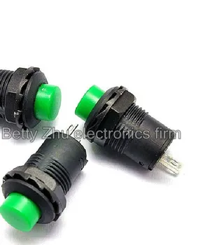 

50PCS/LOT Self-locking switch button switch / DS-425A diameter 12MM Green