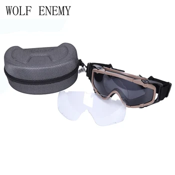 

Black Skiing Sports & Paintball Airsoft Glasses anti fog Ballistic Goggles For Helmet