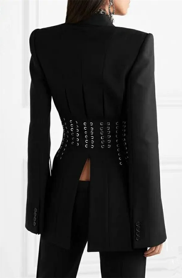 New Style Fashion Cool Sexy Women Blazer The corns are tethered with a fork Deep V-neck celebrity body con Blazers wholesale