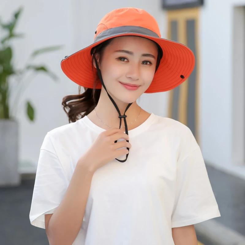 

Summer Men and Women Outdoor UV Protection Boonie Bucket Hat Foldable Mesh Wide Brim Beach Fishing Caps Beach Shade Hats