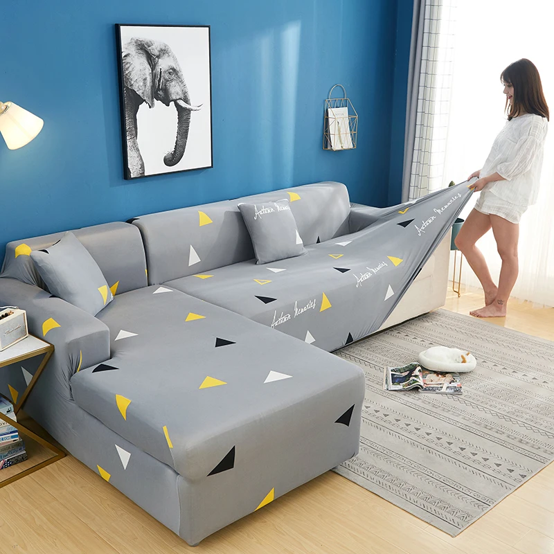 Details about   Sofa Cover Set Geometric Couch Cover Elastic Sofa Cover Room L ShapedSofa Cover 