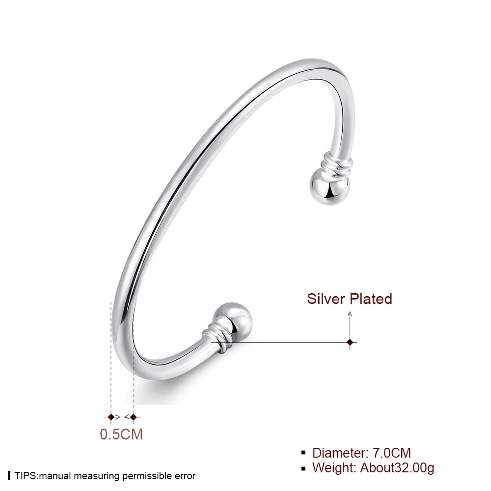 Top Quality Wholesale Silver Plated Bangle,Wedding Jewelry Accessories,Men Lacoste Fashion Round Shape Silver Bracelet