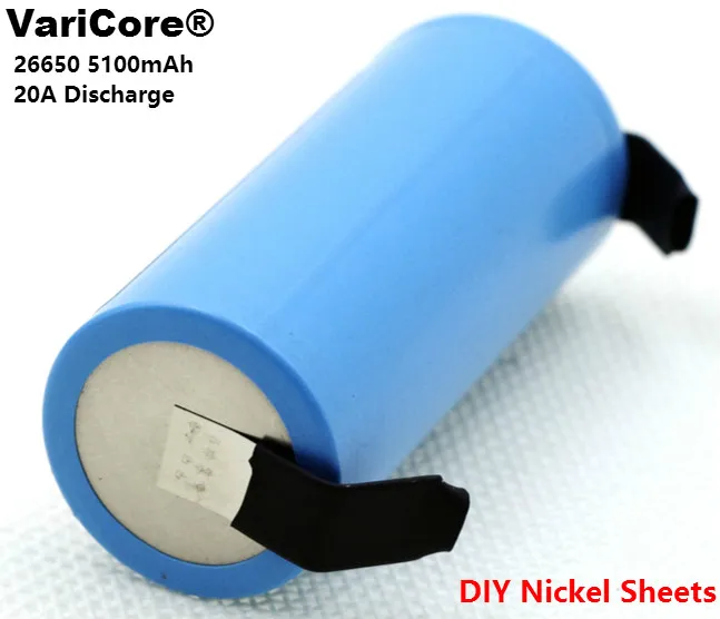 4 шт VariCore 26650 5100mAh Li-ion 3,7 v аккумуляторная батарея разряда 20A 3,6 V батареи питания+ DIY никелевые листы