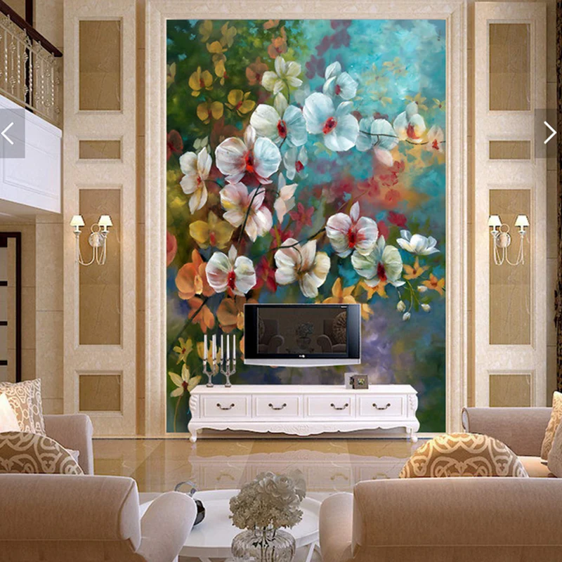 Large papel mural 3d wall Flower mural Wallpaper for living room 3d