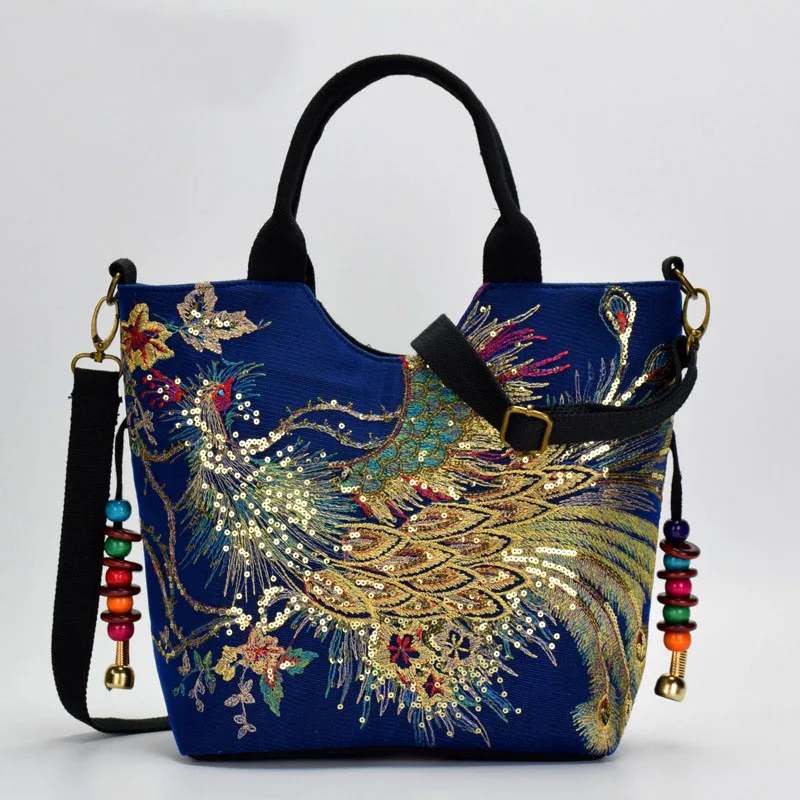 Chinese Cultural Characteristics Ladies Canvas Bag Embroidered Ladies