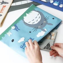 Bolsa de documentos A4 de gran capacidad, Linda carpeta de archivos Oxford My Neighbor Totoro, bolsa de almacenamiento de papelería de oficina para regalo para estudiantes, 33x23.5cm