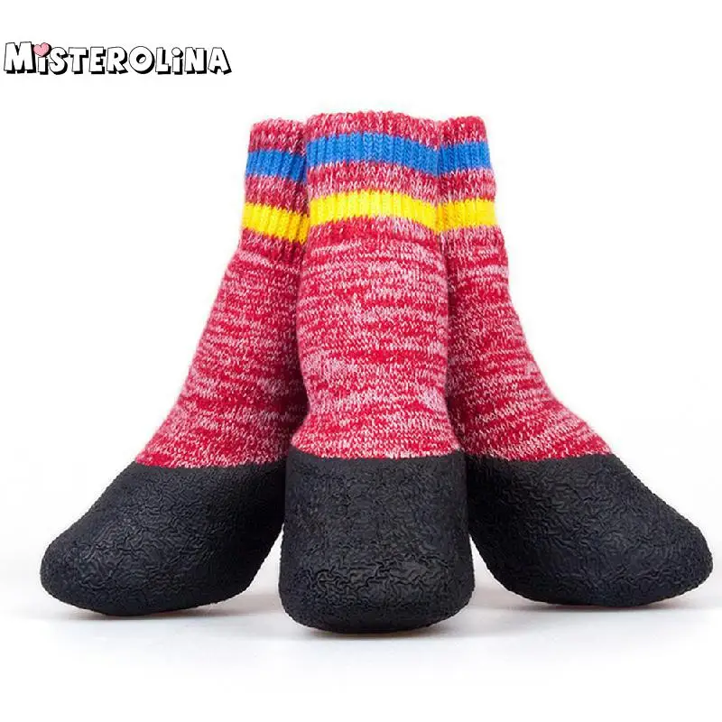 

Misterolina Dog Socks Waterproof Non slip Wear-resistant Pet Dog Shoes Socks for Dogs Pug French Bulldog Golden RetrieverZDD4039
