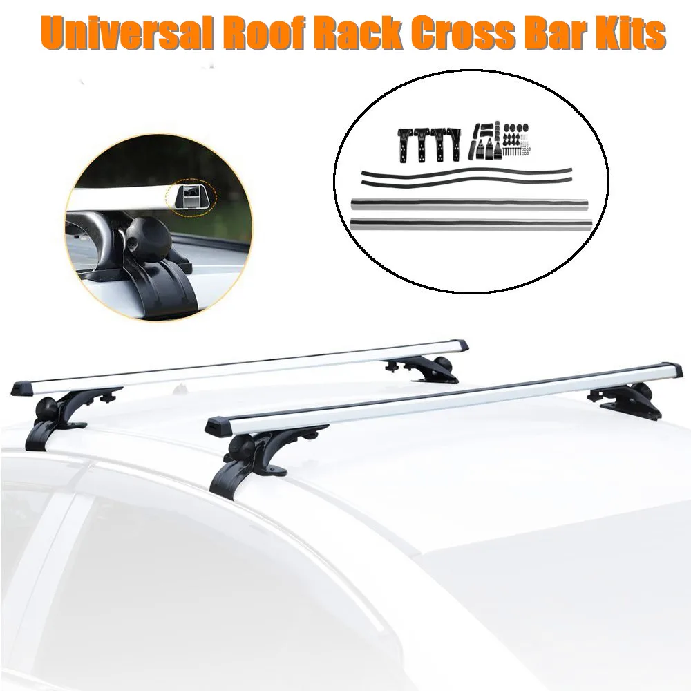 

48" 122cm Universal Car Top Roof Rack Cross Tube Bar Cargo Luggage Carrier Rack Silver Fit For 4 Door Models Vehicles