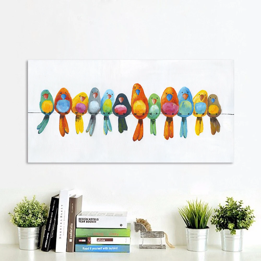 AAVV настенная живопись на холсте с изображением животных плакаты печать домашний декор птицы на проволоке без рамки