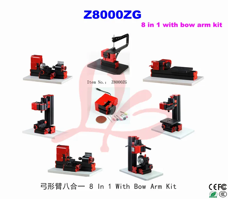

Mini milling machine 8 In 1 hand-held drilling machine with dividing plate metal lathe Motor speed 20,000rpm/min