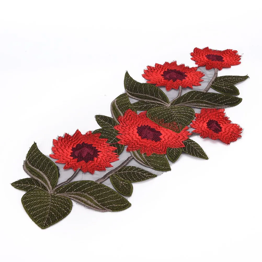 New Flower Embroidery Patches For Clothing Water Soluble Embroidery Applique Flower Patches Lovely 1Pcs