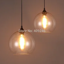 20 см старинные чердак промышленные эдисон стеклянный потолок DropLight кулон кафе кафе