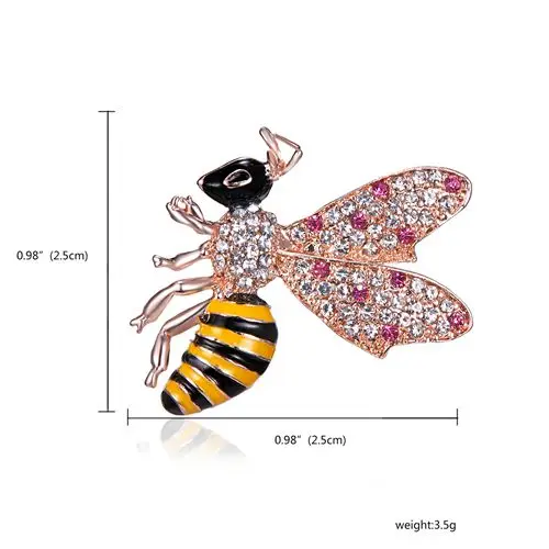 Rinhoo модная Очаровательная пчела кристалл жемчуг эмаль брошь с насекомым Пчелой булавка для костюма ювелирные изделия Броши Булавки для женщин девочек - Окраска металла: 11