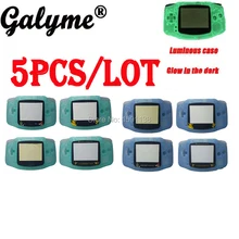 5 шт./партия,, зеленый и синий цвет, светящийся в темноте, для GameboyAdvance, пластиковый корпус, корпус, экран, световая Крышка для мальчика