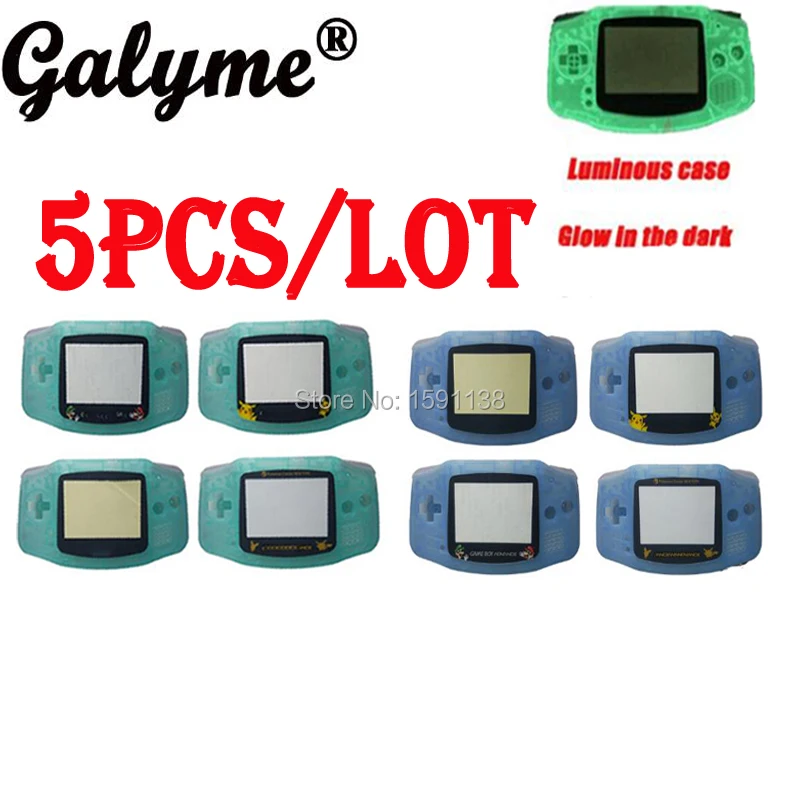 5 шт./лот хит продаж зеленый и синий цвет светящийся в темноте для GameboyAdvance