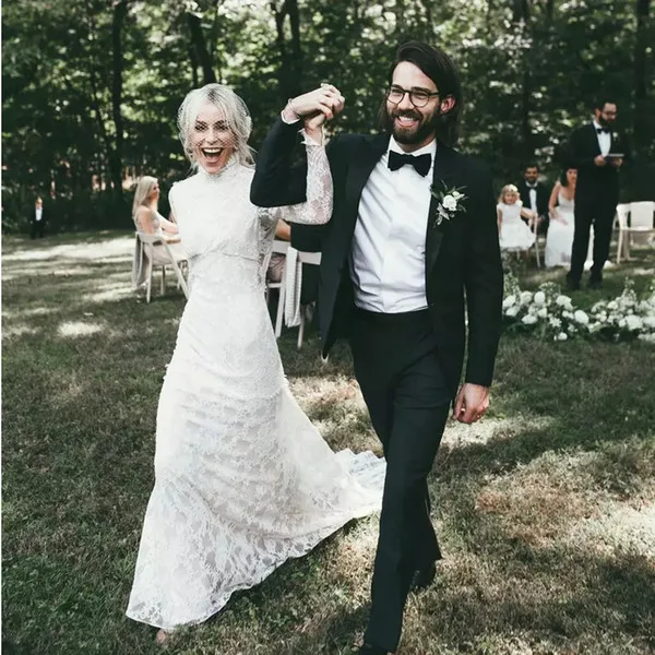 2018 Country Mermaid Wedding Dresses High Neck Long Sleeve Open Back Bridal Gowns Chapel Train Bohemia Beach Wedding Dress