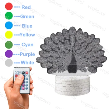 

Vogliovoi Night Light Peacock Series Colorful Horse Magical 3D Illusion Lamp Changeable LED Table Lamp Home Decorative Acrylic
