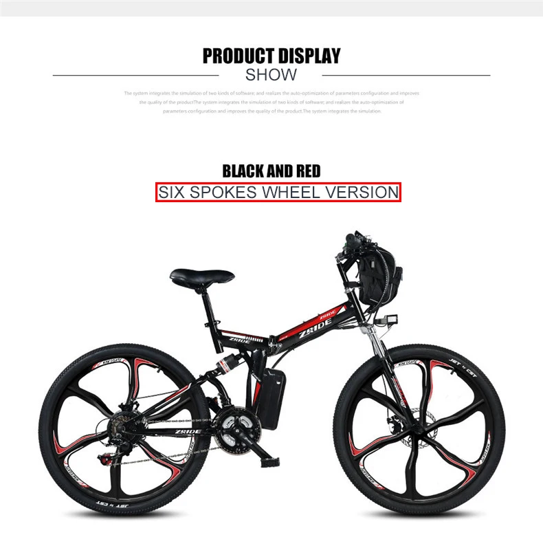 Top 26inch electric bicycle 21 speed mountain bike assisted ebike folding frame li-ion battery powerful motor 80km range electricty 27