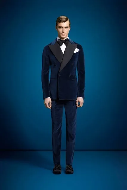 2015 abito da sposa smoking dello sposo modo di velluto blu navy doppio  petto uomo abiti 3 peices tute set (jacket + pants + bowtie)|jacket  male|bowtie necklacebowtie fashion - AliExpress