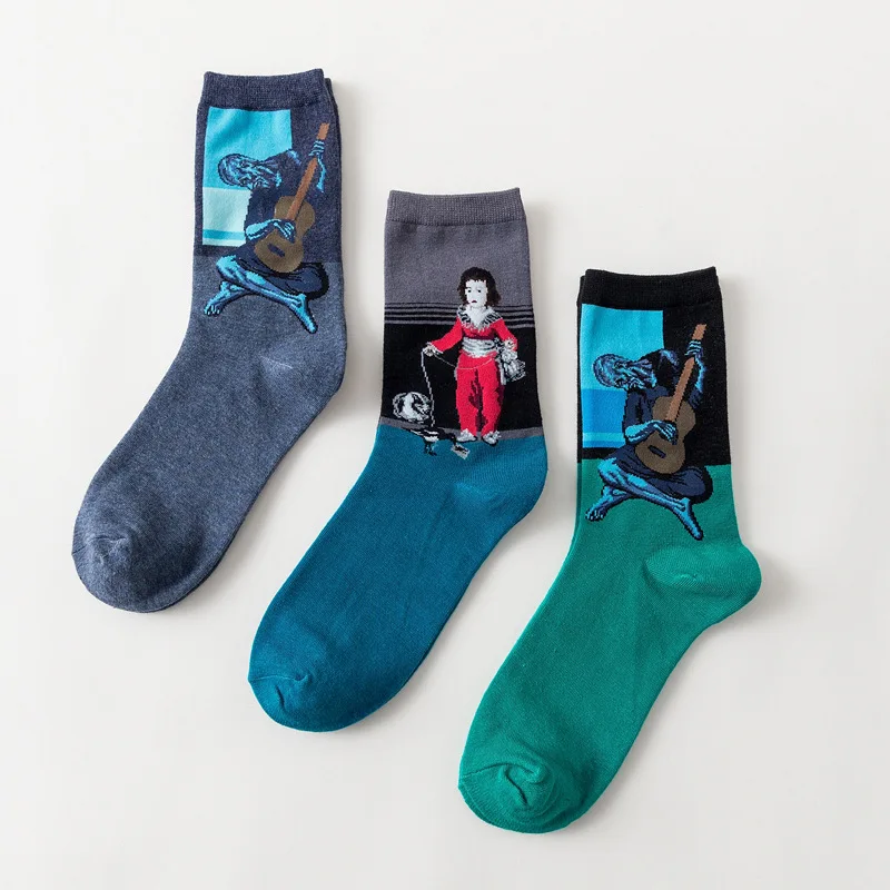 Blues Art Guitar Socks Mens Womens Casual Socks Personality Custom Sports Socks Creative Fashion Crew Socks