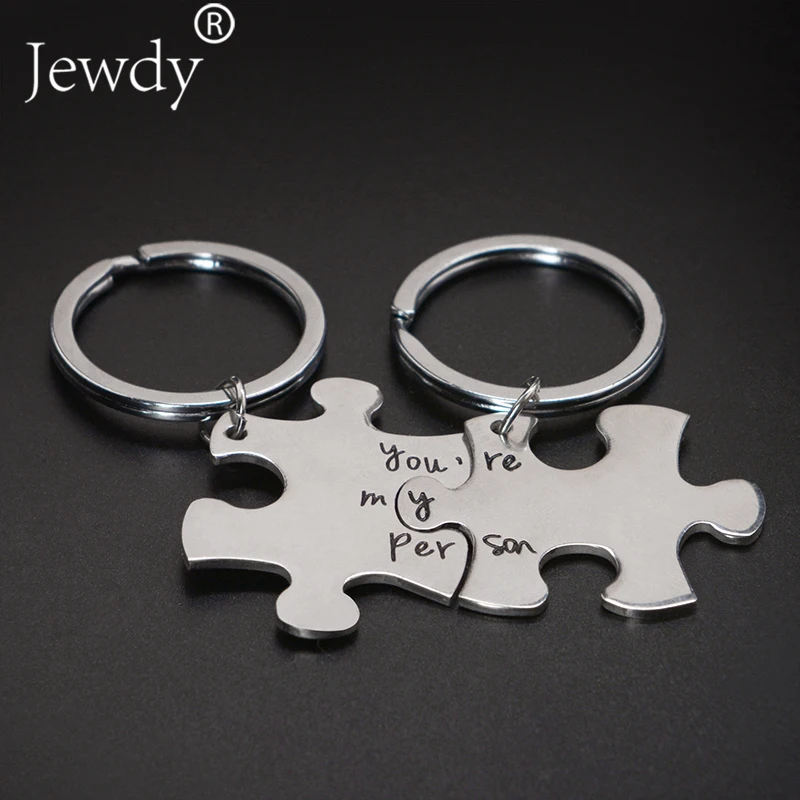 

You Are My Person 316L Stainless Steel 2 PCS Set Keychain for Men Women Lovers Key Ring Chain Couple Jewelry Love Forever Gift