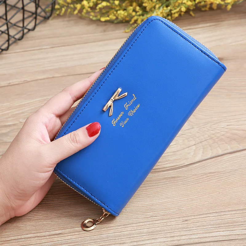 

Purse bow women's wallet Large-capacity business card holder mobile phone bag multi-function PU leather ladies wallet clutch bag