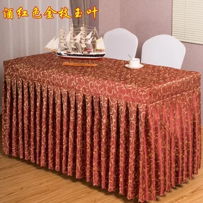 Conference room table set tablecloth tablecloth, fabric tablecloth, exhibition sign in long table table skirt table cover table