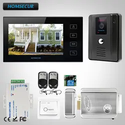 Homssecur 7 "проводной видео и аудио дома, домофон + черный Мониторы для квартиры TC011-B камера TM704-B