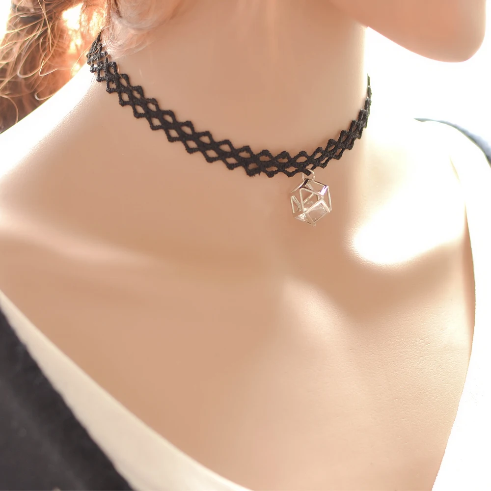 Vintage Boho Black Lace Chokers Necklaces for Women Gothic Pendant Necklace Fashion Jewelry Collier Femme | Украшения и